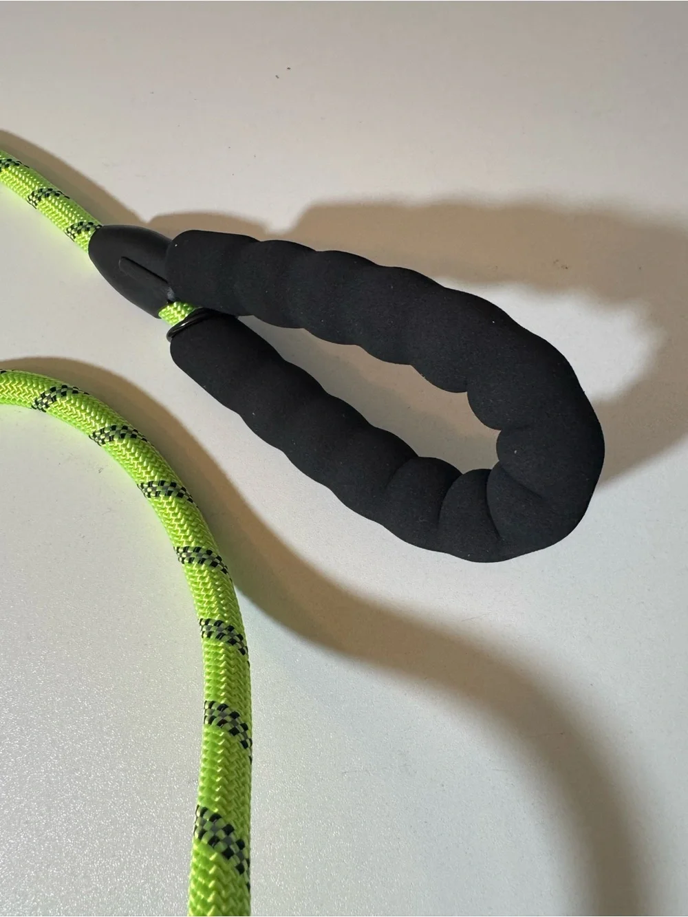 Neon Green Reflective Double Dog Leash with Padded Handle